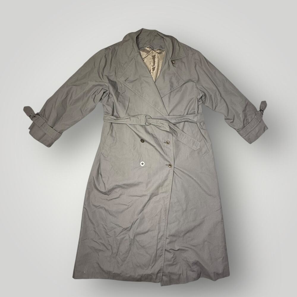Carol Cohen Drizzle Trench Coat Vintage Jacket Size 12 USA